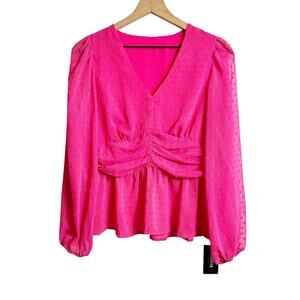 AVANOVA PINK WOMEN LONG SLEEVE V-NECK VLOUSE BRAND NEW WITH TAGS SIZE MEDIUM